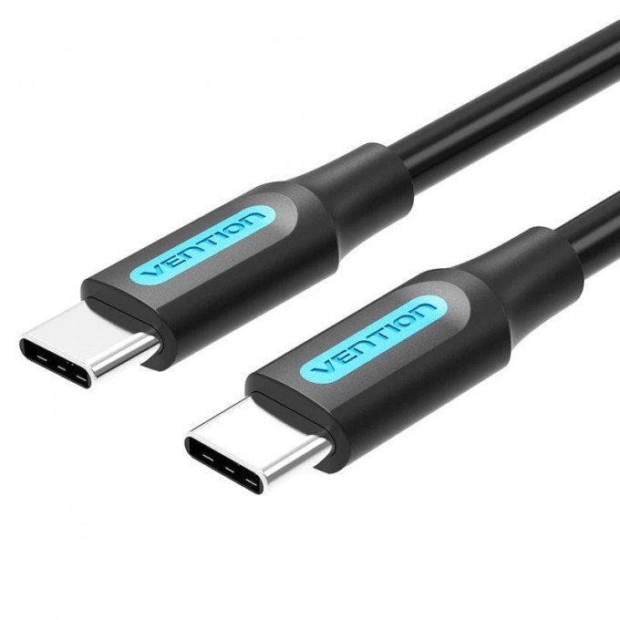Cavo USB 2.0 C maschio a C maschio Vention  da 1,5 Metro – 480Mbps, 3A, ricarica rapida, PVC nero