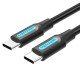 Cavo USB 2.0 C maschio a C maschio Vention  da 1,5 Metro – 480Mbps, 3A, ricarica rapida, PVC nero