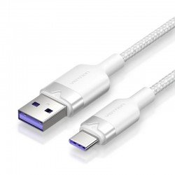 Cavo USB 2.0 A maschio a C maschio 6A Vention 2 Metri Bianco – 480Mbps, ricarica rapida, lega di alluminio Cavo USB 2.0 A maschio a C maschio 6A Vention 2 Metri Bianco – 480Mbps, ricarica rapida, lega di alluminio