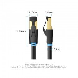 Cavo Ethernet Vention Cat 8 SFTP 1 Metro – 40Gbps, 2000MHz, RJ45 schermato – Alta velocità per gaming, streaming e reti professionali Cavo Ethernet Vention Cat 8 SFTP 1 Metro – 40Gbps, 2000MHz, RJ45 schermato – Alta velocità per gaming, streaming e reti professionali