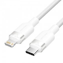 Cavo USB-C a Lightning 3A Vention Colore Bianco 2 Metri – Ricarica rapida e trasferimento dati per dispositivi Apple Cavo USB-C a Lightning 3A Vention Colore Bianco 2 Metri – Ricarica rapida e trasferimento dati per dispositivi Apple