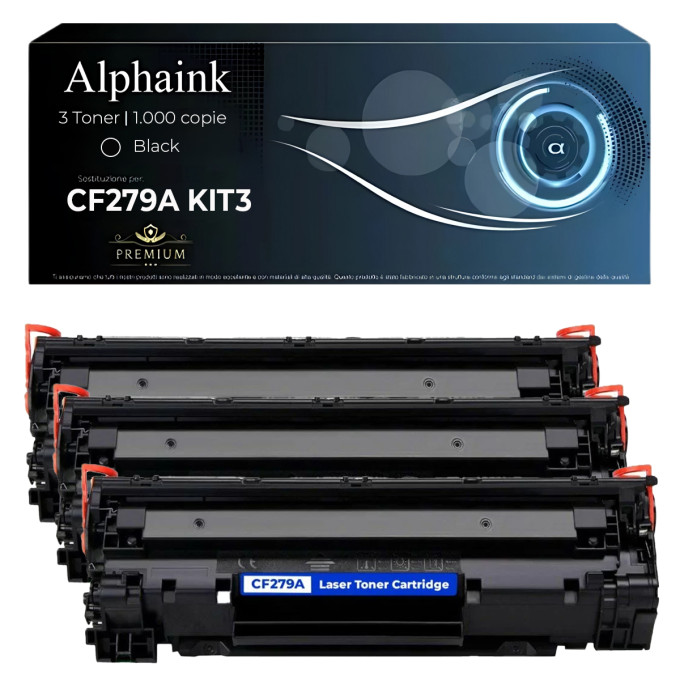 3 Toner HP CF279A 79A Nero Compatibili 3 Toner HP CF279A 79A Nero Compatibili