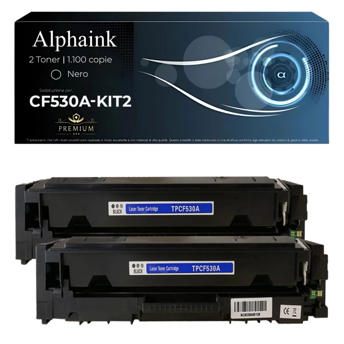 2 Toner Compatibili per HP CF530A-3A 205A Nero 2 Toner Compatibili per HP CF530A-3A 205A Nero