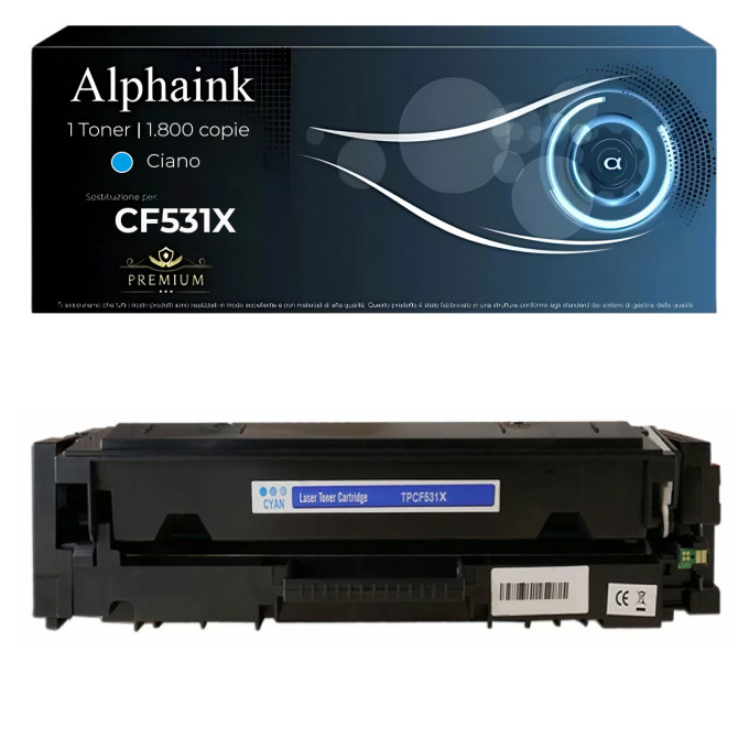 Toner Alta Capacità Compatibile per HP CF531X 205X Ciano Toner Alta Capacità Compatibile per HP CF531X 205X Ciano