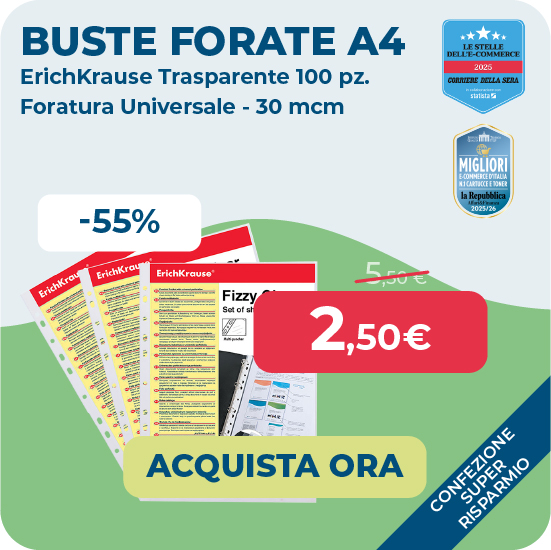 Buste protettive foratura universale ErichKrause Fizzy Clear