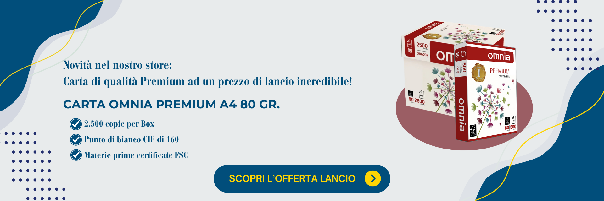 Offerta lancio sul Pacco di carta Omnia Premium A4 80 gr