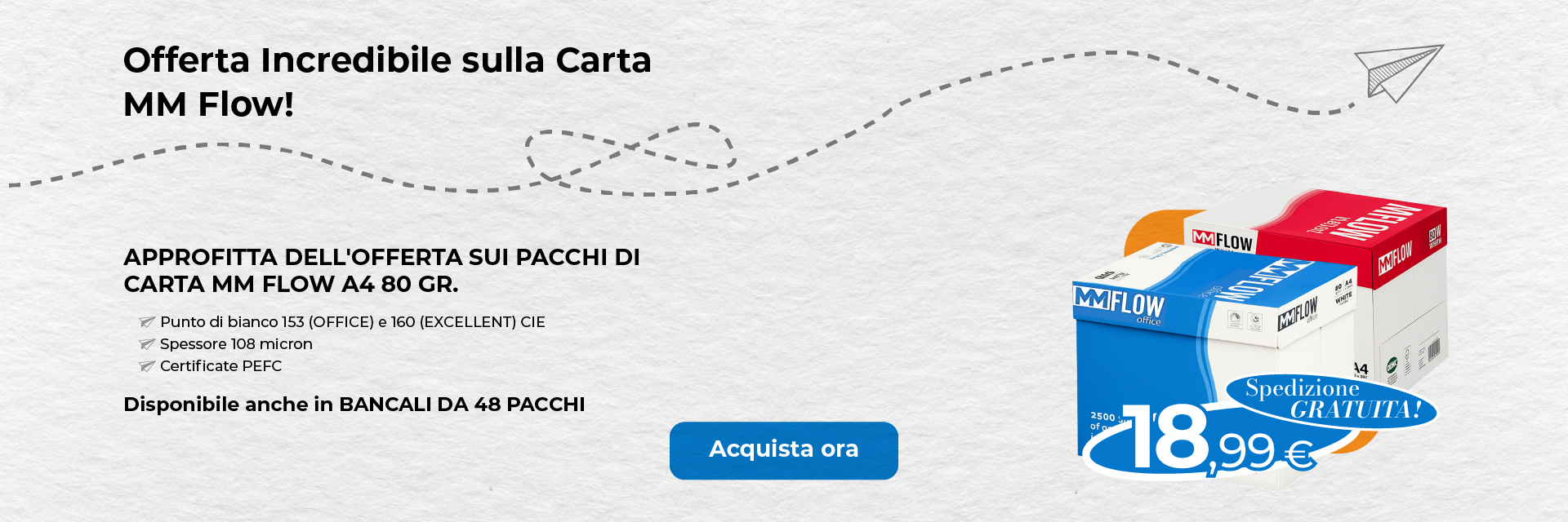 Offerta sui pacchi di carta A4 MM Flow