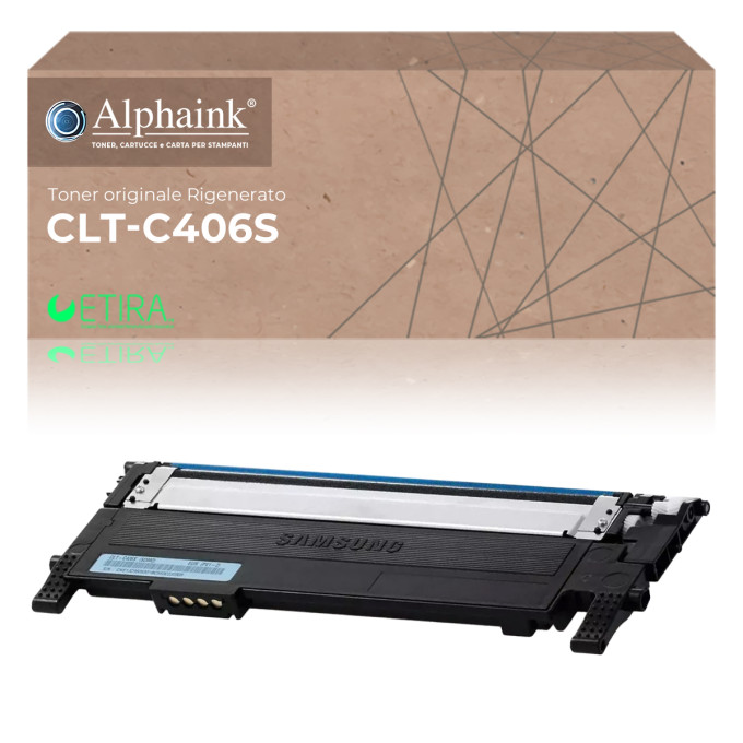 Toner Originale Rigenerato Samsung CLT-C406S ST984A Ciano