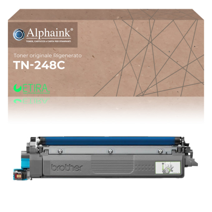 Toner Originale Rigenerato Brother TN-248-C Ciano Toner Originale Rigenerato Brother TN-248-C Ciano