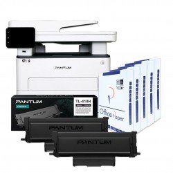 Stampante Pantum M7310DW - rete + WiFi - stampa fronte retro automatica - scansione fronte retro automatica + 2 Toner Originali TL-410H + 5 Risme di carta A4 80 Grammi