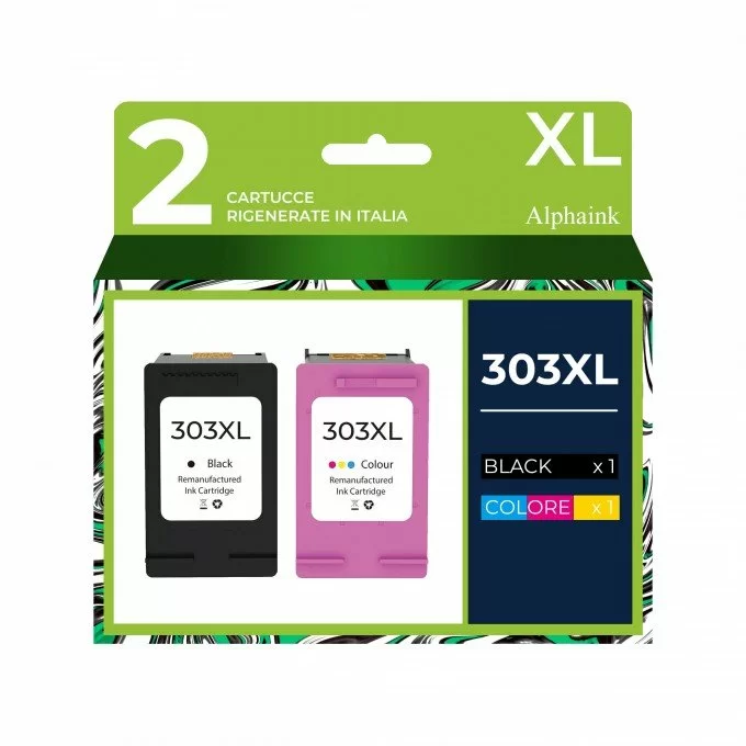  Cartucce Hp 303XL Nera + Colore Rigenerate