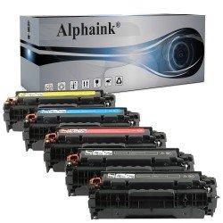 5 Toner HP CC530A-CE410X-CF380X Nero + Colore Rigenerato