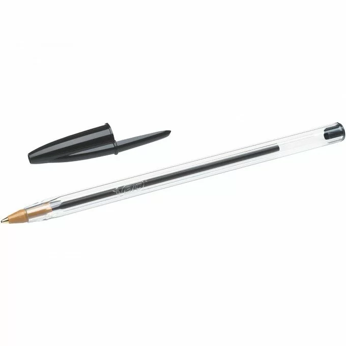  Confezione Originale Bic Cristal da 5 Penne a Sfera - Punta Roller da 1,0 mm - Corsa 0,4 mm - Colore Nero