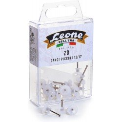 20 Ganci piccoli Leone Dell'Era per appendere quadri con spilli in acciaio temprato - Scatola appendibile - Made in Italy
