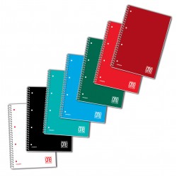 Quaderno One Color con spirale formato A4 - Blasetti Rigatura 1R - Confezione da 5 - 80gr
