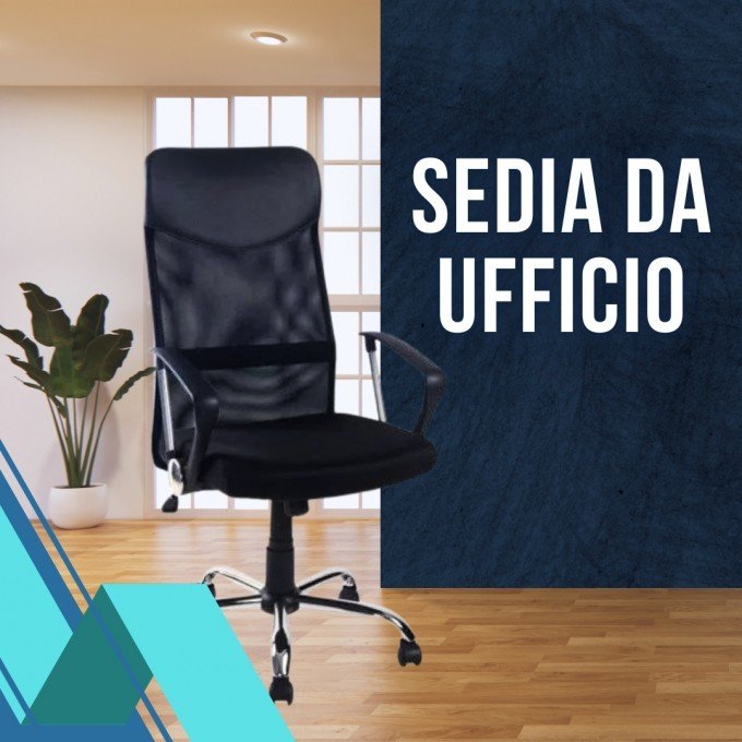 Sedia da ufficio - Schienale in rete traspirante - Regolazione in altezza - Peso massimo 130 kg