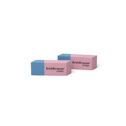 Gomma bifacciale ibrida Erichkrause - Diversi gradi di durezza - Gomma termoplastica ipoallergenica - Colore rosa e blu