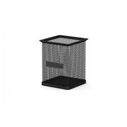 Portapenne quadrato classico Erichkrause Compass - Comoda organizzazione sulla scrivania - Materiale leggero traforato - Colore nero