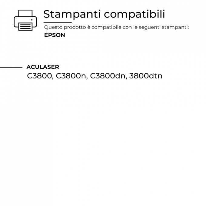 Toner Epson C3800-C Ciano S051126 Compatibile