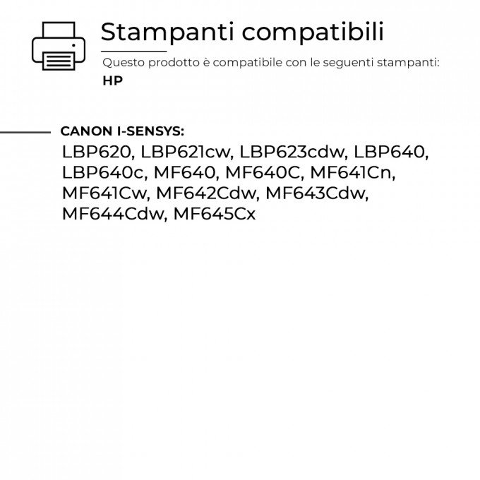 2 Toner Canon CRG - 054HBK Nero Compatibile