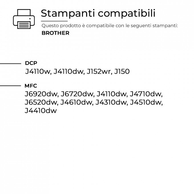 10 Cartucce Brother LC127XL LC125XL Nero + Colore Compatibili