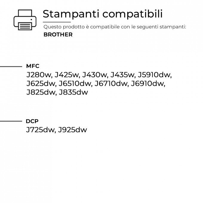 Cartuccia Brother LC-1280-C LC1240 Ciano Compatibile