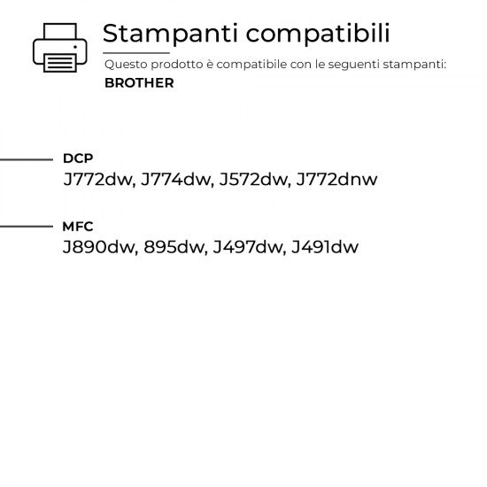 10 Cartucce Brother LC3213BK Nero Compatibili