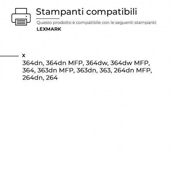 Toner Lexmark X264 0X264H11G Nero Compatibile