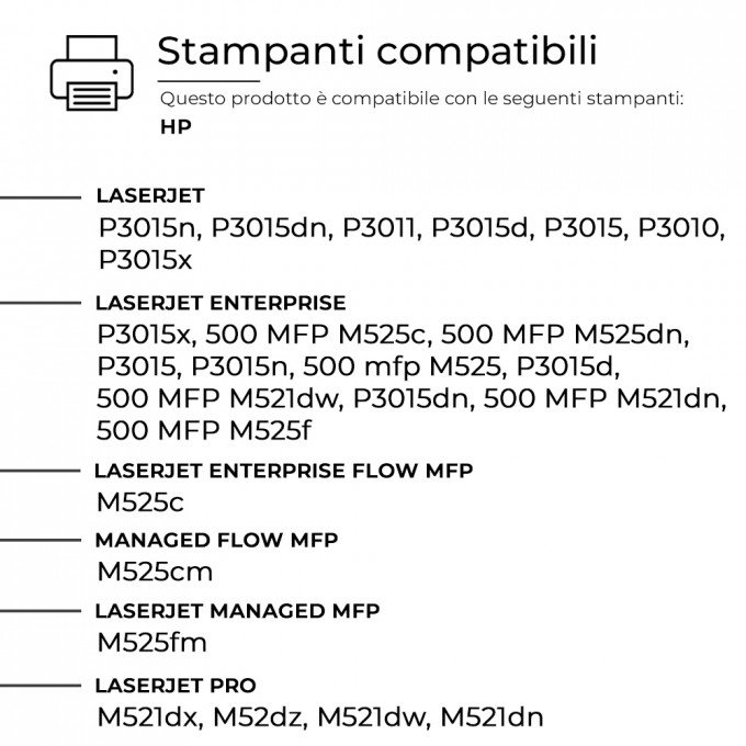 2 Toner HP CE255A 55A Nero Compatibili