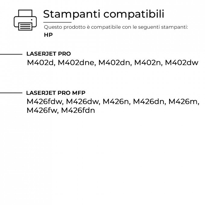 2 Toner Hp CF226A 26A Nero Compatibili