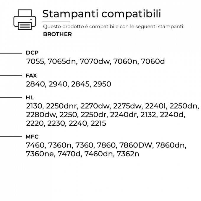 3 Toner Brother TN-2220 TN-2010 Nero Compatibili