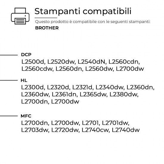 2 Toner Brother TN-2320XL Alta Capacità Nero Compatibili
