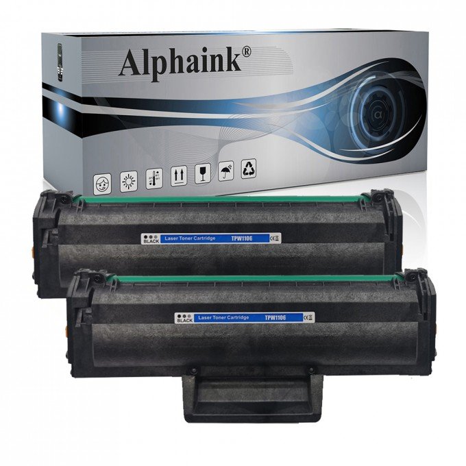 2 Toner HP W1106X 106X CON CHIP Nero Compatibile