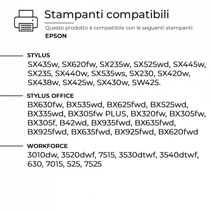 Cartuccia Epson T1291 C13T12914010 Nera Compatibile