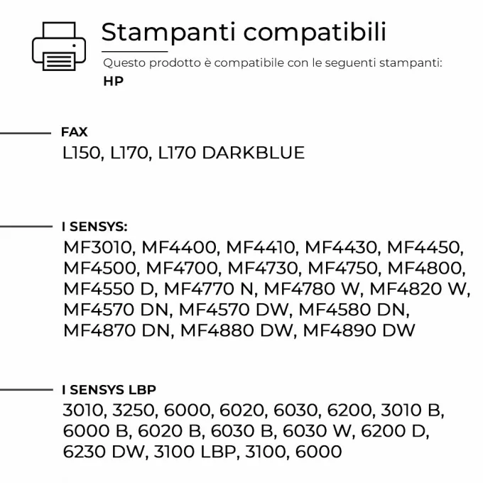 2 Toner Canon CE285A-CE278A-CB435A-CB436A Nero Compatibile