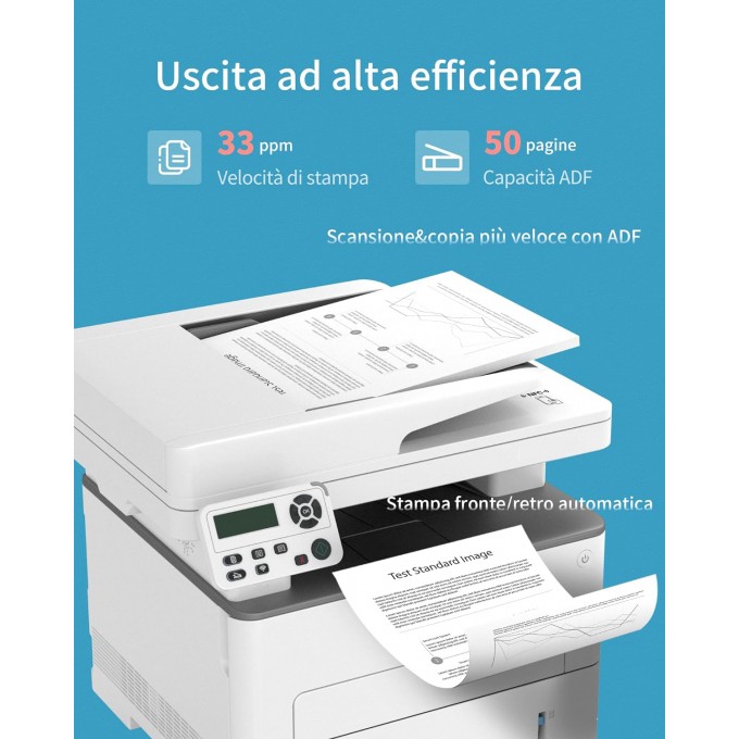 Stampante Pantum M7100DW con WiFi Scanner + 5 Risme di Carta A4 da 75gr + Toner Compatibile TL 410 XL