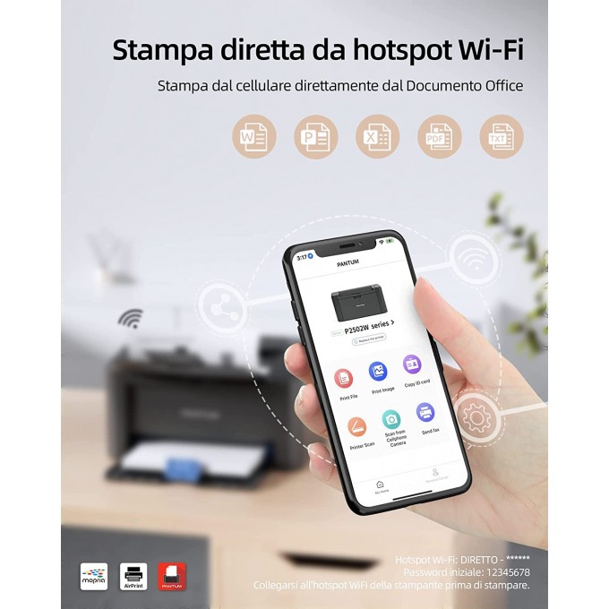 Stampante Pantum P2500W con WiFi