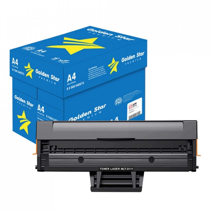 5 Risme di carta A4 + 1 Toner Samsung MLT-D111L SU799A Nero Compatibile