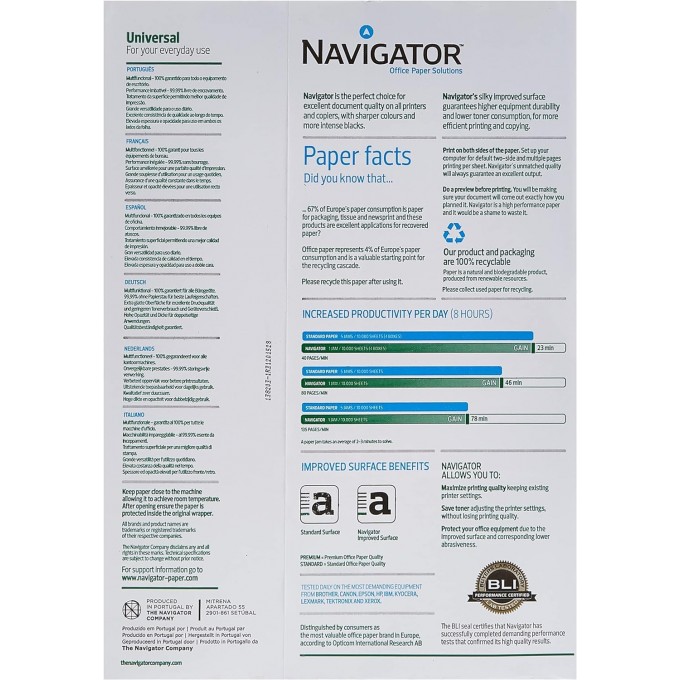 Carta A4 Navigator 80 gr - 2 risme