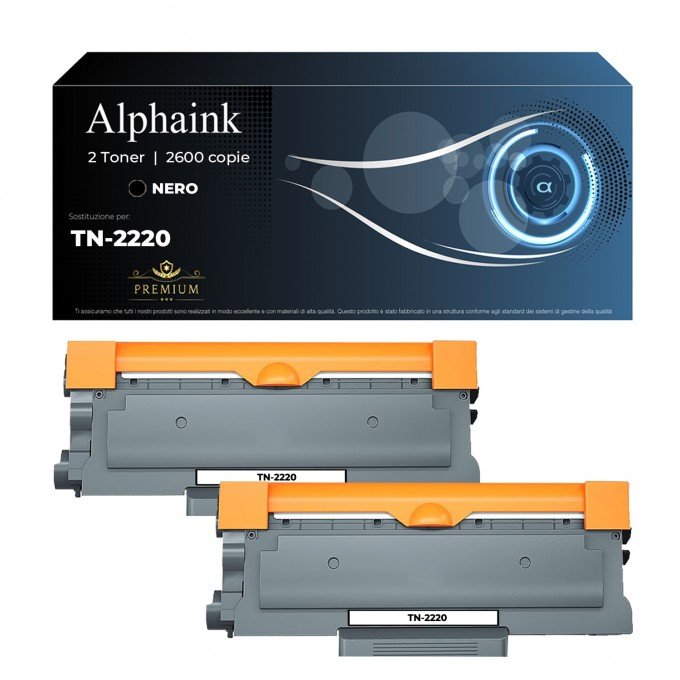 2 Toner Brother TN-2220 TN-2010Nero Compatibili 2 Toner Brother TN-2220 TN-2010Nero Compatibili