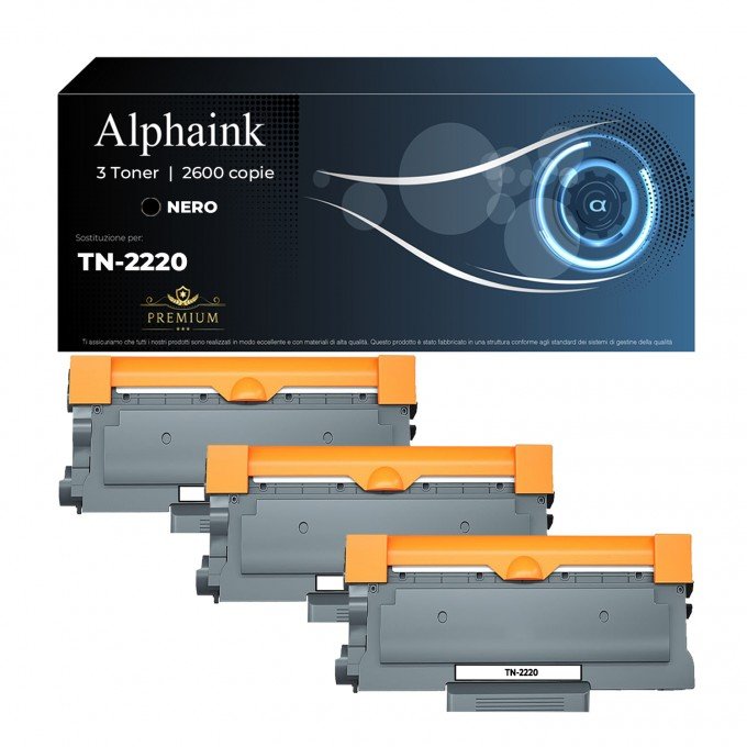 3 Toner Brother TN-2220 TN-2010 Nero Compatibili 3 Toner Brother TN-2220 TN-2010 Nero Compatibili